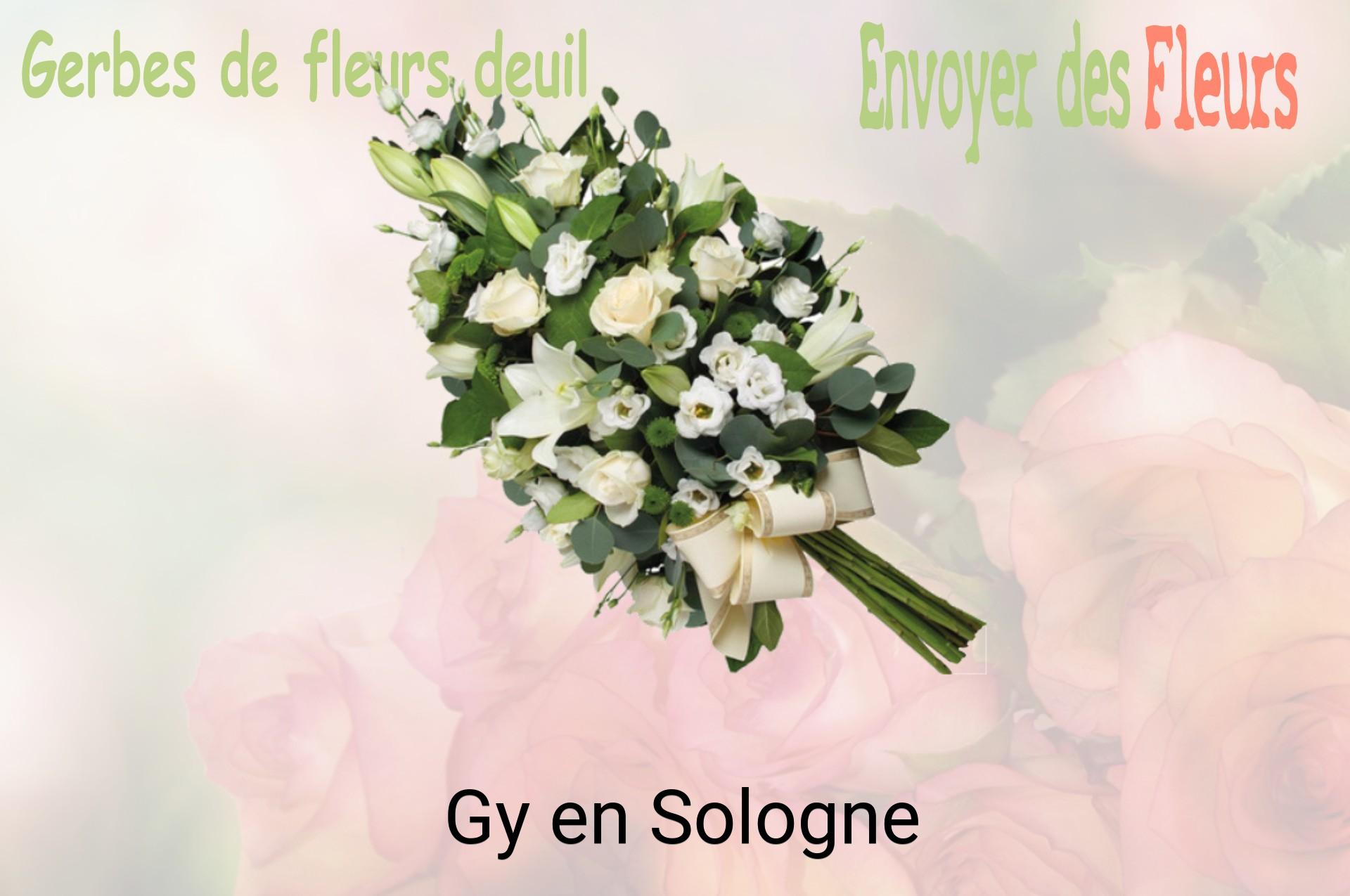 Gerbe de fleurs de deuil livrée à Gy-en-Sologne